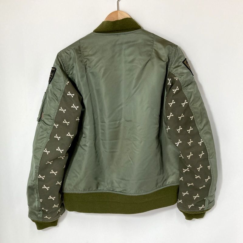 WTAPS ダブルタップス MA-1 フライトジャケット RED DAWN GWDT-JK-M01 ジップアップ サイズ表記なし Sサイズ相当 カーキ アウター A14989