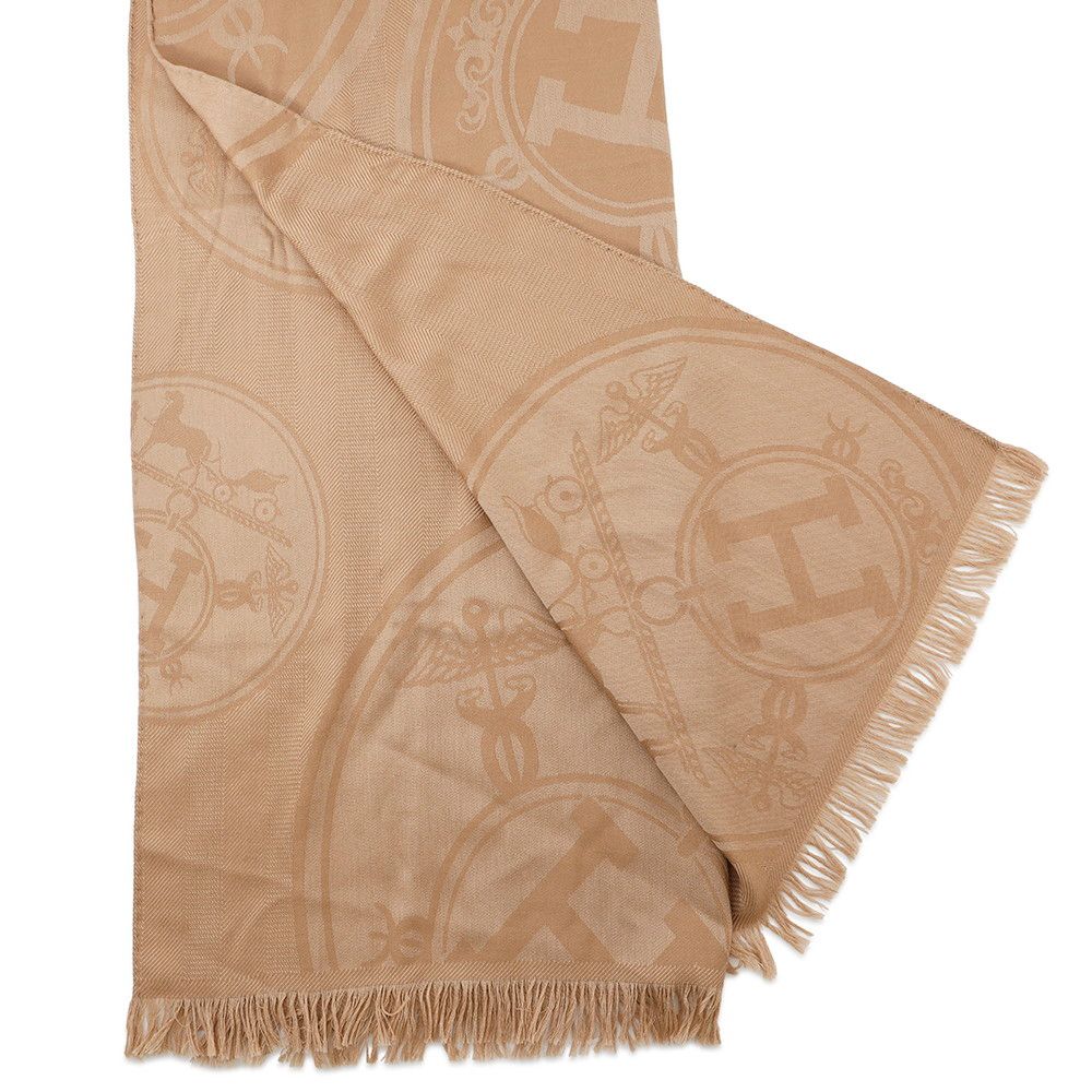 エルメス ストール ニューリブリス New Libris HERMES 大判 ショール カシミヤ シルク Hロゴ 馬車