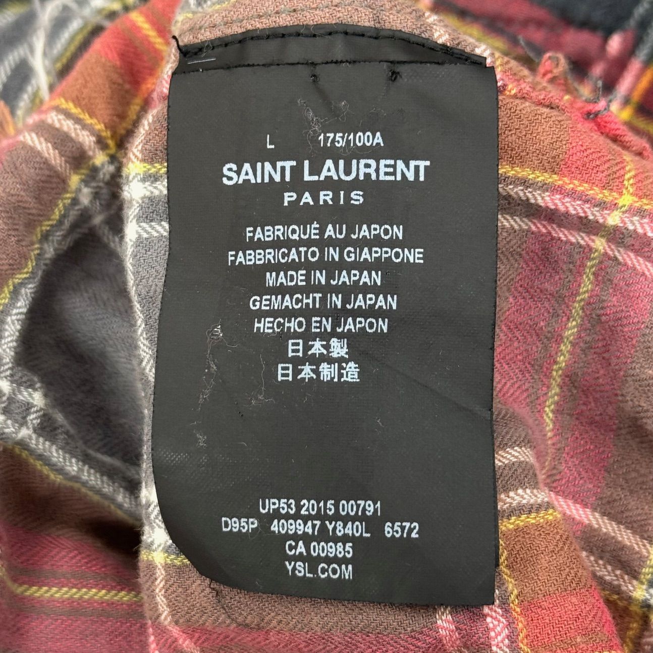 SAINT LAURENT PARIS Gradation CheckShirt グラデーション チェック