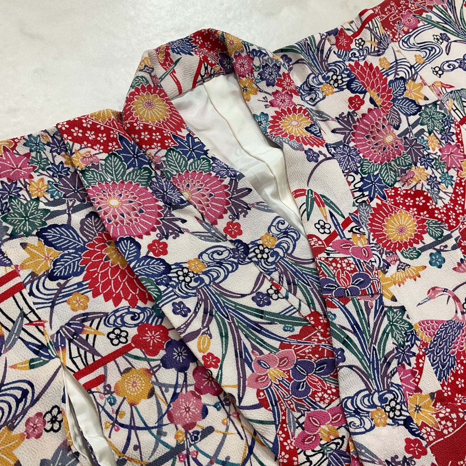 着物 紅型染め 正絹 袷 ふぁぼ様用 三越誂え 京紅型 型染め小紋