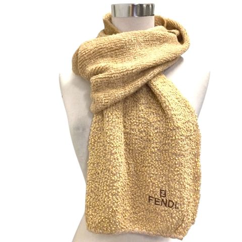 Fendi ロゴマフラー FENDI】フェンディ『FFロゴ ズッカ柄 ウールマフラー』FXS366