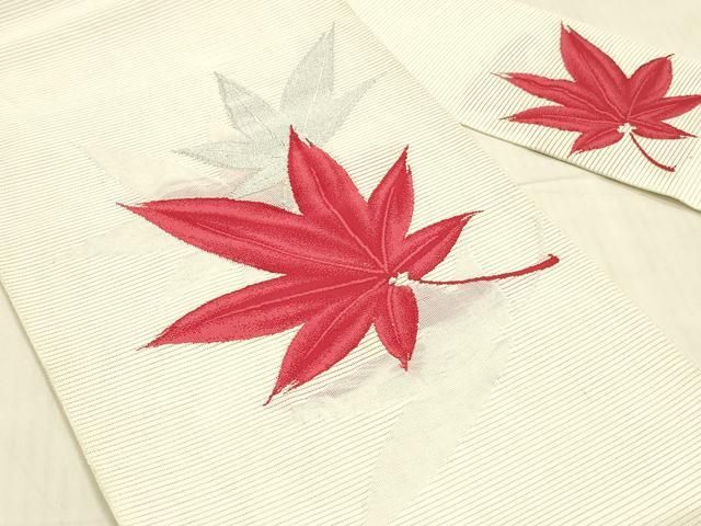 平和屋着物＊夏物 八寸名古屋帯 絽綴れ 舞葉文 金銀糸 正絹 逸品