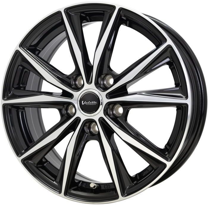 ホイール4本セット Valette Sting ブラックポリッシュ 15インチ 6J 53 5H-114.3