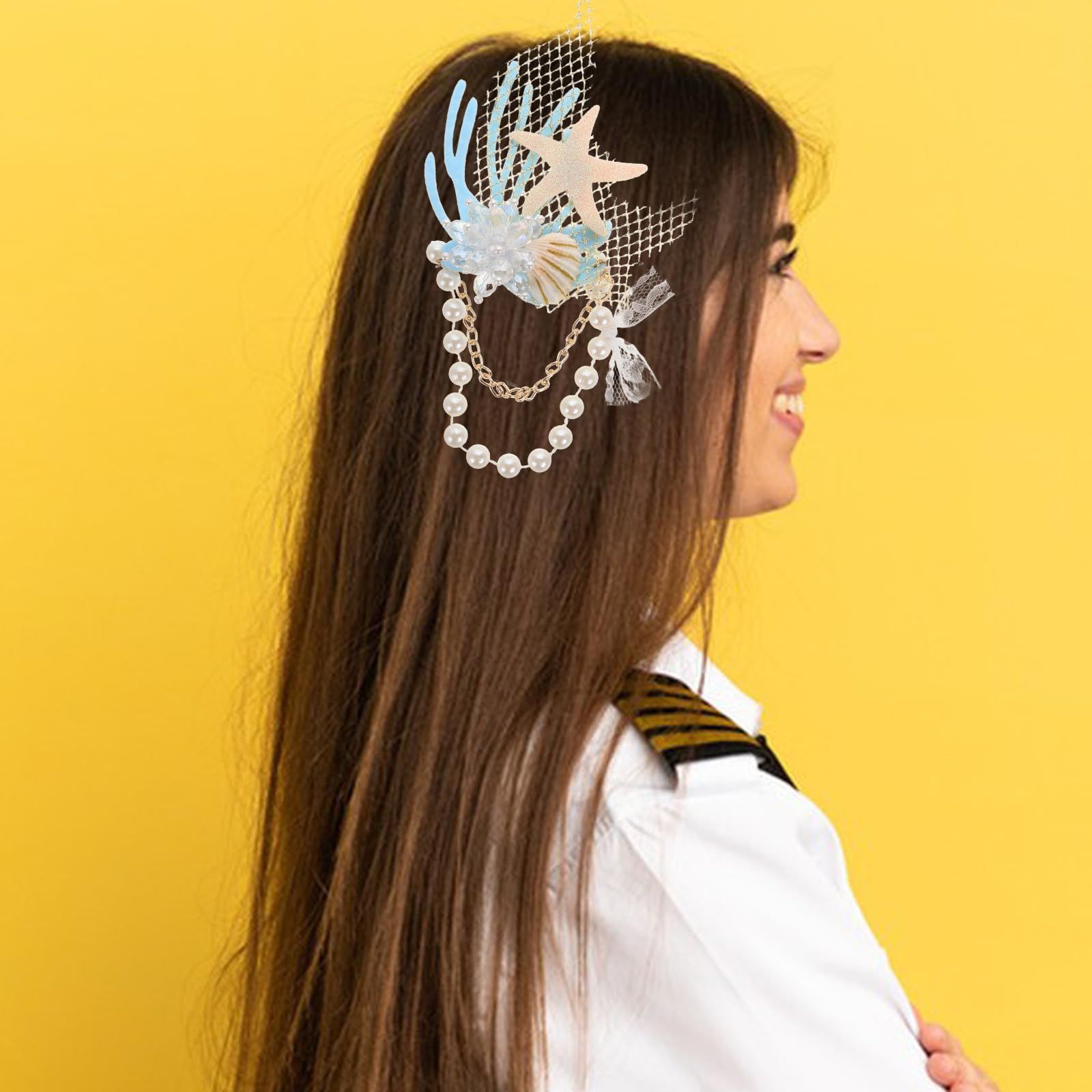 ledmomo 髪飾り ヘアクリップ 貝殻 髪飾り 人魚 髪飾り かわいい