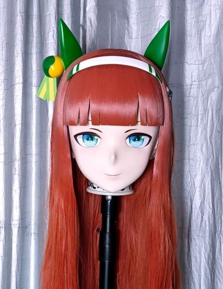 全頭マスク カツラ付き ロック付き NO.414 ドール ヘッドロリータ人形 コスプレ 変身 仮装 着ぐるみ kigurumi 二次元
