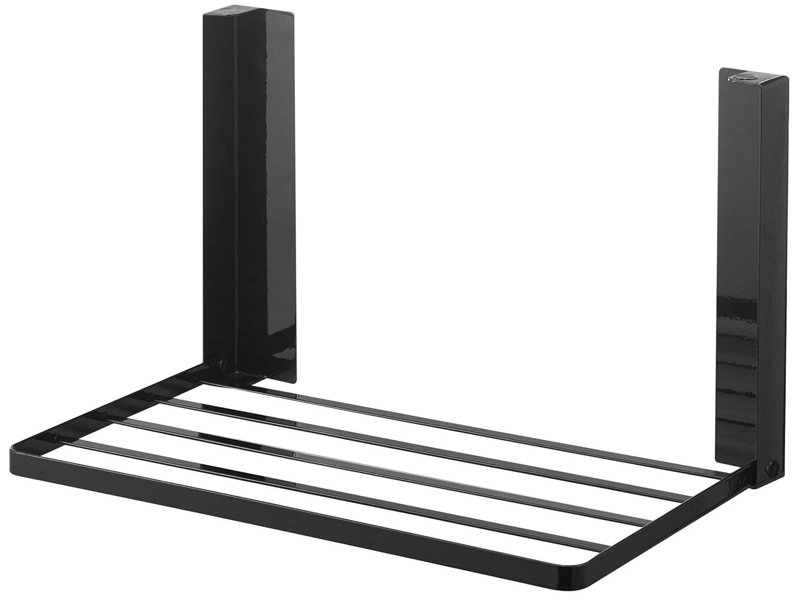 【新着商品】洗濯機横マグネット折り畳み棚 ブラック 山崎実業(Yamazaki) 約W41XD27XH25.5cm タワー 省スペースラック 折り畳み式 5097