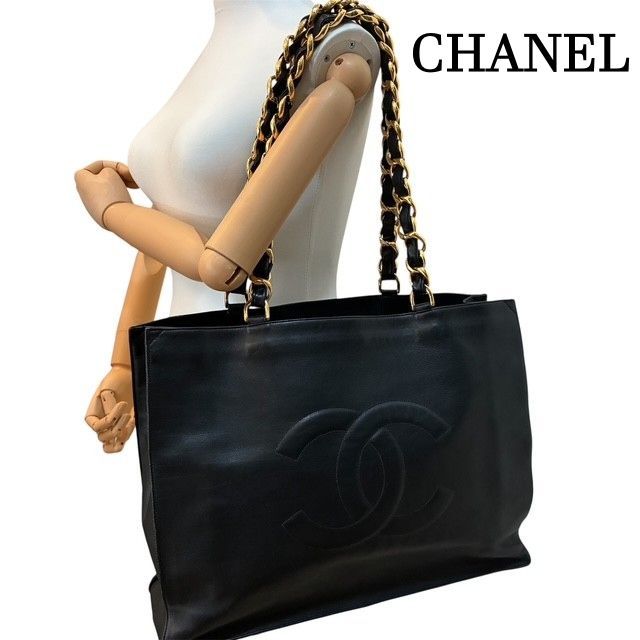 シャネル CHANEL ココマーク ラムスキン ゴールドチェーン