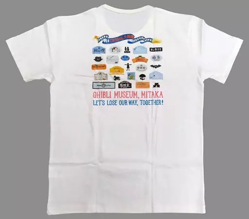 Tシャツ　館内看板 Tシャツ ライトグレー LLサイズ 「三鷹の森ジブリ美術館」 限定グッズ ジブリ美術館オリジナル Tシャツ 正門看板｜三鷹の森ジブリ