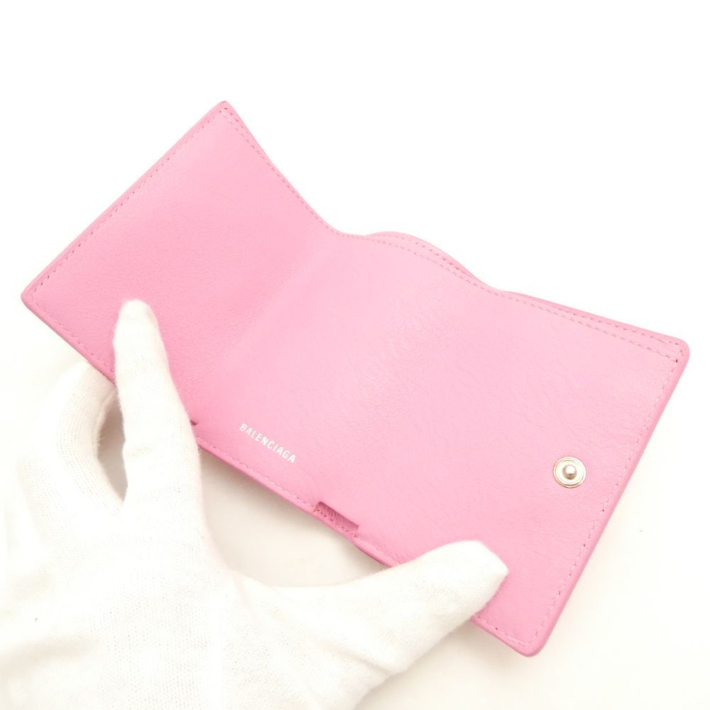美品 BALENCIAGA バレンシアガ ペーパーミニウォレット 391446 三  