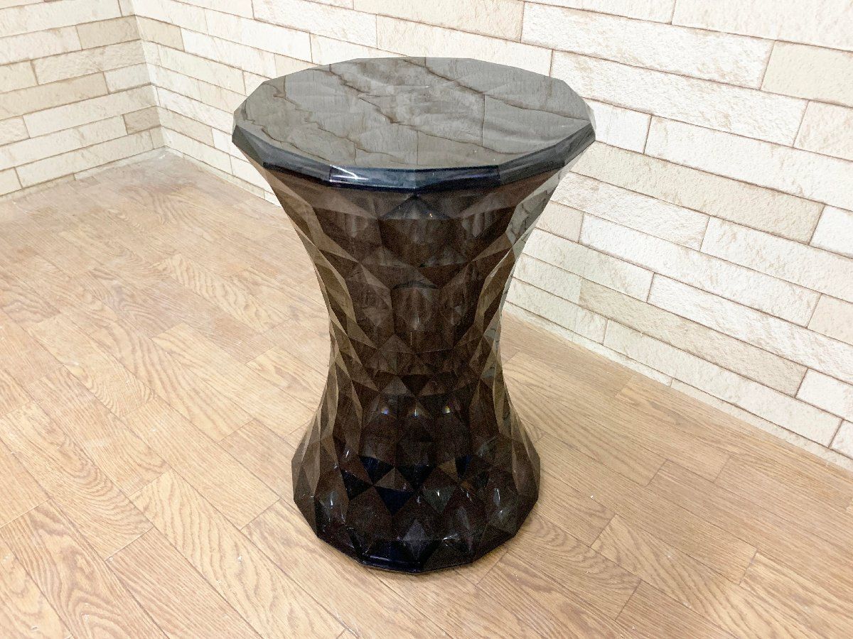【正規品】Kartell  カルテル　スツール　ストーン　ブラック　中古品 □カルテル Kartell スツール ストーン ブラック クリスタル