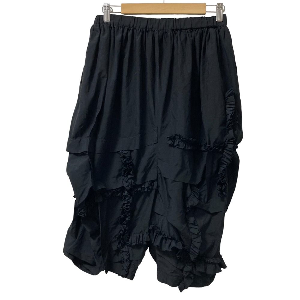 AD2015 COMME des GARCONS コムデギャルソン 製品染め フリルサルエルパンツ GP-P022 サイズS ブラック レディース 古着