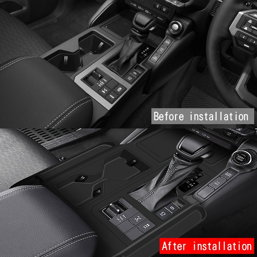 式 トヨタ プラド LC250 右ハンドル シリコン製シフトパネルマット 中央コンソールパッド 車内保護 傷防止 1点セット
