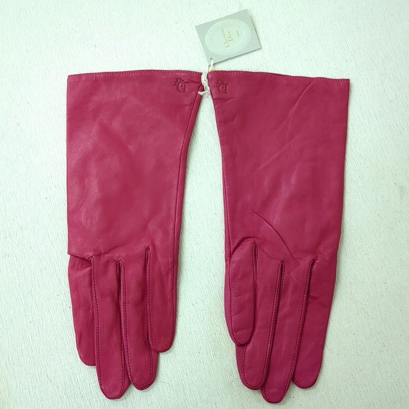 DIOR ロゴ付きレザー手袋 5037RUDOXH00N_E01?$