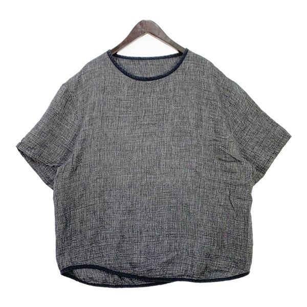 PORTER CLASSIC SASHIKO LINEN カットソー Tシャツ 半袖 刺し子 リネン メンズ サイズ3 ブラック ポータークラシック トップス DM12457■