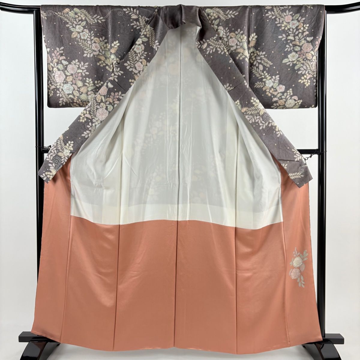 あ*ん様 新品　美品　袷　正絹　辻が花　訪問着　フルセット　身丈164 裄丈68 付下げ 身丈164cm 裄丈66cm M 袷 辻が花柄 染め分け ぼかし 赤茶 正絹