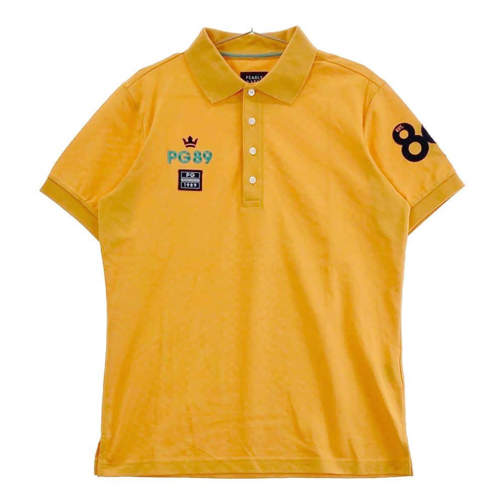 サイズ：5 PEARLY GATES パーリーゲイツ 半袖ポロシャツ 総柄 オレンジ