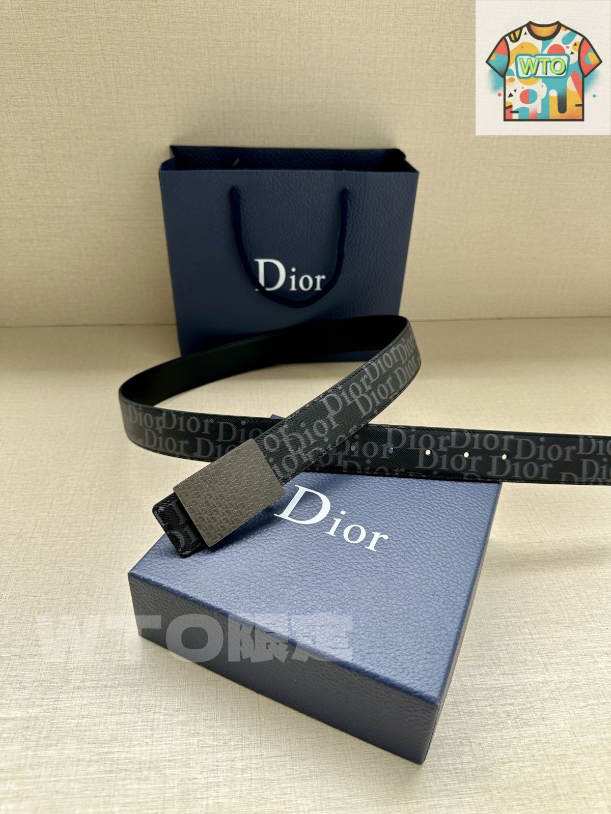 今日特価】Dior ディオール 35mm 両面ベルト-3 - メルカリ