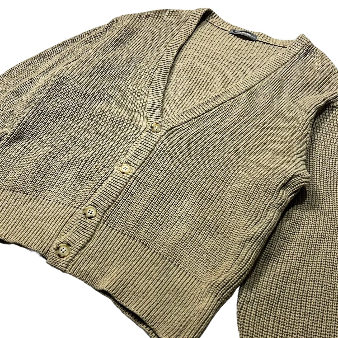 ISSEY MIYAKE MEN(イッセイミヤケメン) 80's cotton knit cardigan コットン ニット カーディガン 80年代 筆タグ MM00311 SIZE FREE ベージュ 汚れ有 ヴィンテージ