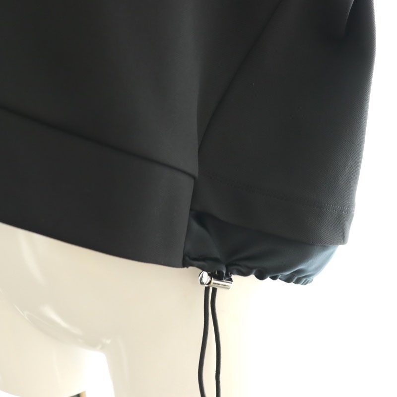 ダイアグラム グレースコンチネンタル Diagram GRACE CONTINENTAL 24AW クロップトジャージトップ パーカー フレンチスリーブ 36 黒 /CX ■ ダイアグラム グレースコンチネンタル Diagram GRACE
