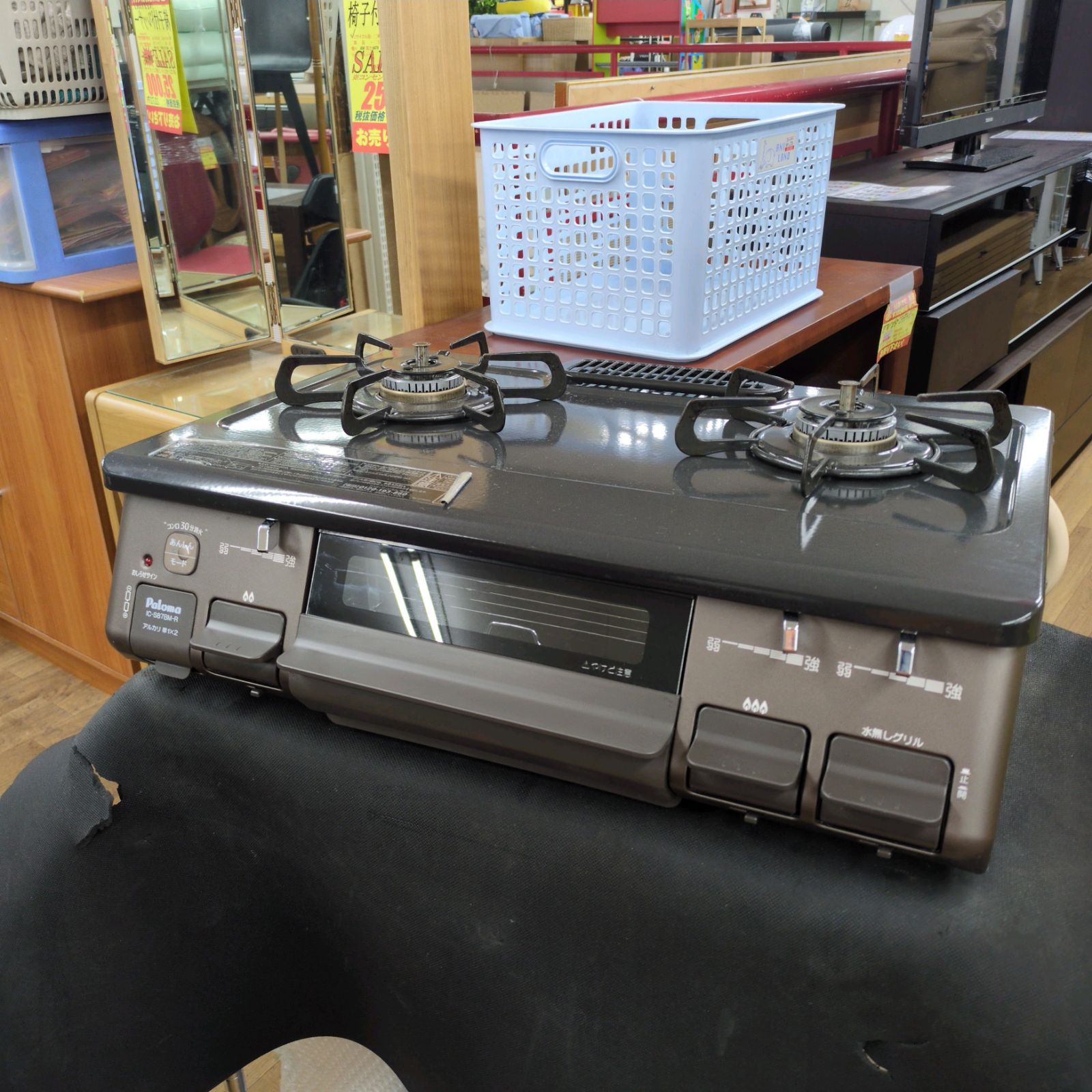 J054 ★パロマ★都市ガスコンロ★水無し片面焼きグリル J054 ☆パロマ☆都市ガスコンロ☆水無し片面焼きグリル