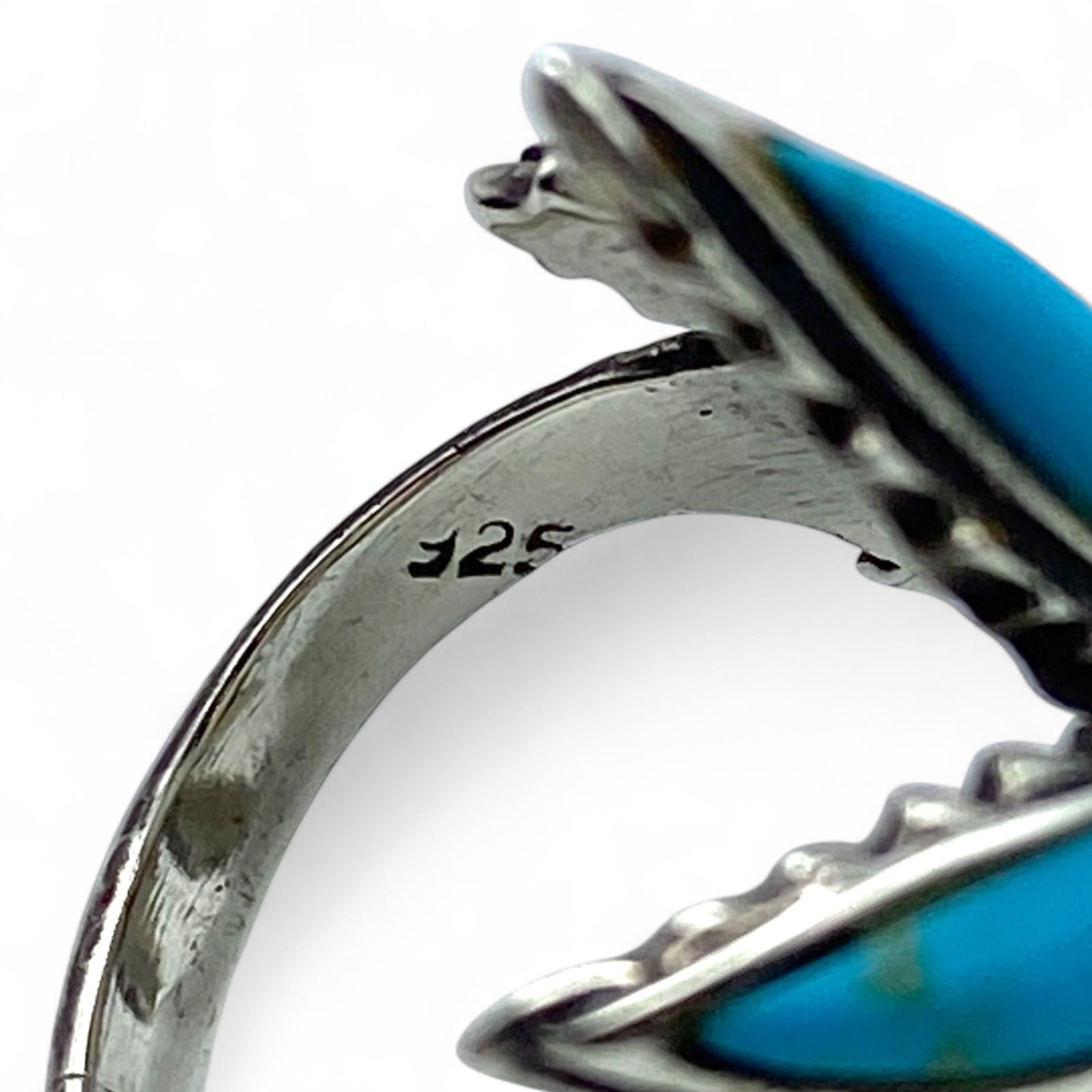 ターコイズリーフ】ボヘミアン Silver 925 刻印 90s Vintage Ring