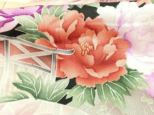 豪華 振袖 孔雀に美しい花模様 裄69.5 着物 正絹 袷 広衿 RK-3943 振袖 正絹 孔雀に蝶 菊に桜 金彩 広衿 袷 着物 U-102 着物・浴衣