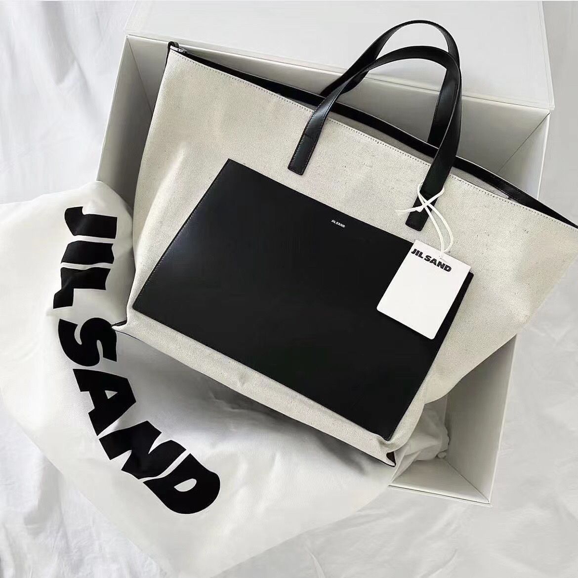 新品未使用 JIL SANDER トリムキャンバス トートバッグ - メルカリ
