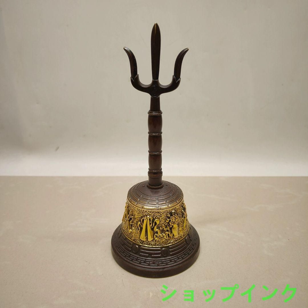 銅器 法器 紫微諱三清鈴 八卦三叉鈴 太極鈴 開運 風水 招財 置物 工芸品 銅製八仙鈴 三清鈴 三叉法器 道家用品太極八卦鈴 鎮宅辟邪 開運