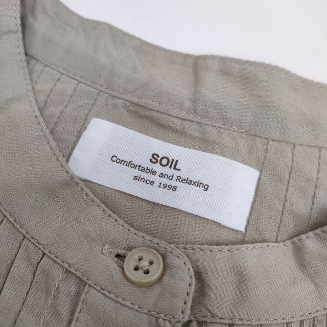soil ピンタック インド製 コットン プルオーバー チュニック ブラウス シャツ ベージュ ソイル 5-0528M 261642 SOIL - soil ピンタック インド製 コットン プルオーバー