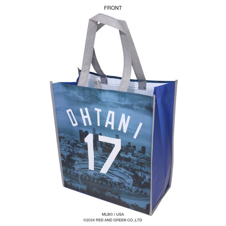 トートバッグ ドジャース 大谷翔平 選手 写真 公式 リサイクル素材 背