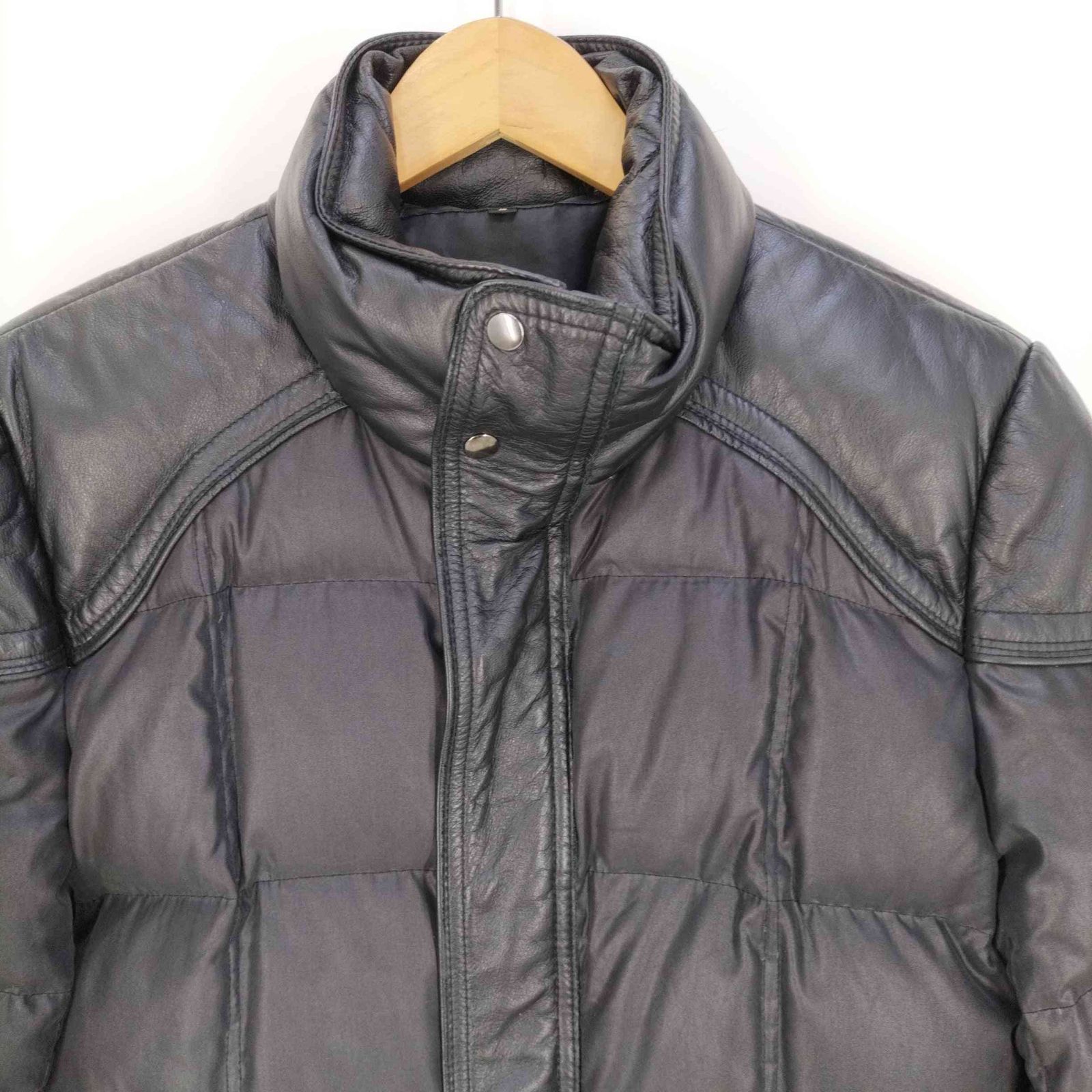 ユーズドフルギ USED古着 レザー切替 ダウンジャケット メンズ JPN：2  