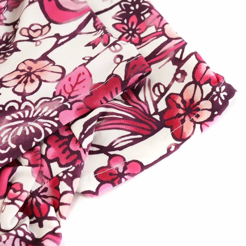 オカメ様良品✨ケイミー 和柄 ラップワンピース カシュクール 花柄 ケイミー kay me ワンピース ロング丈 半袖 カシュクール 花柄 9