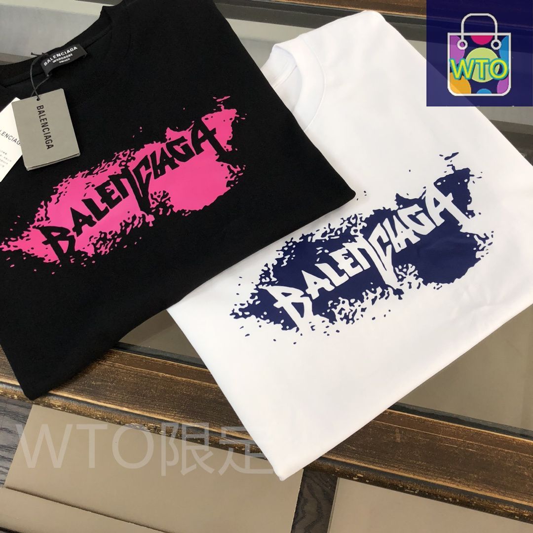 本日限定特価】BALENCIAGA 春夏 ロゴプリントTシャツ [本日特価