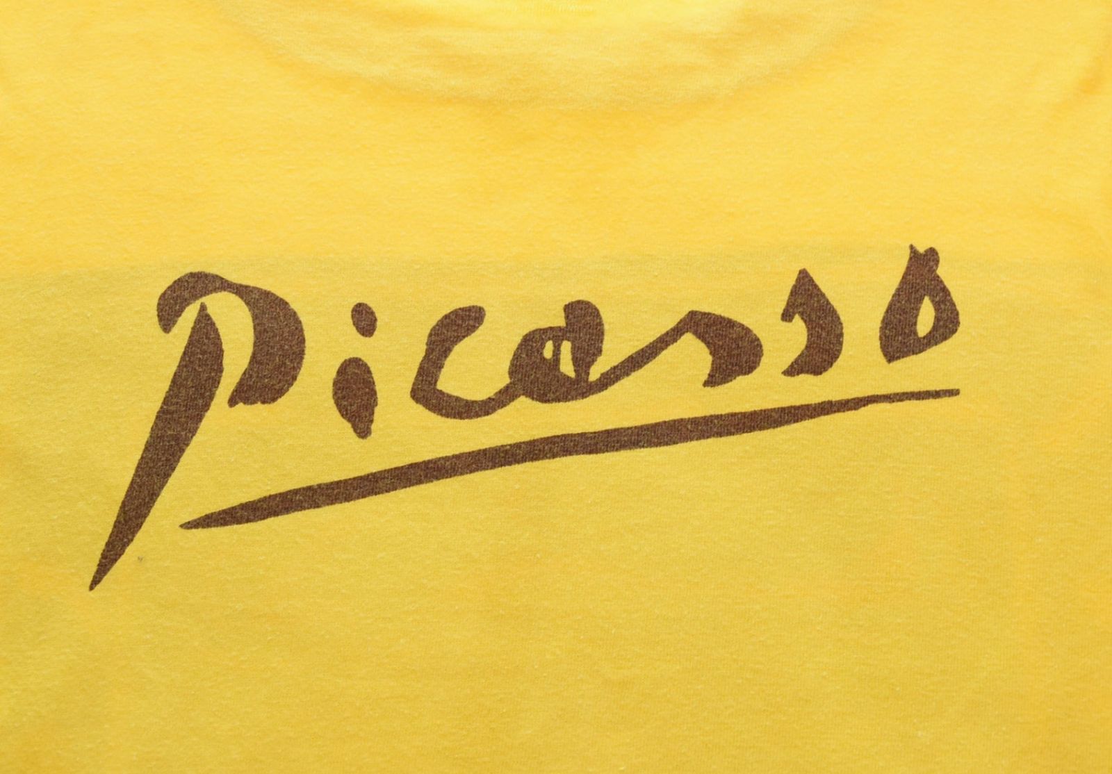 ヴィンテージ Vintage 90s pablo picasso Tshirt 90's パブロ ピカソ Tシャツ コピーライト98年 Tシャツ イエロー Lサイズ 103MT-2526