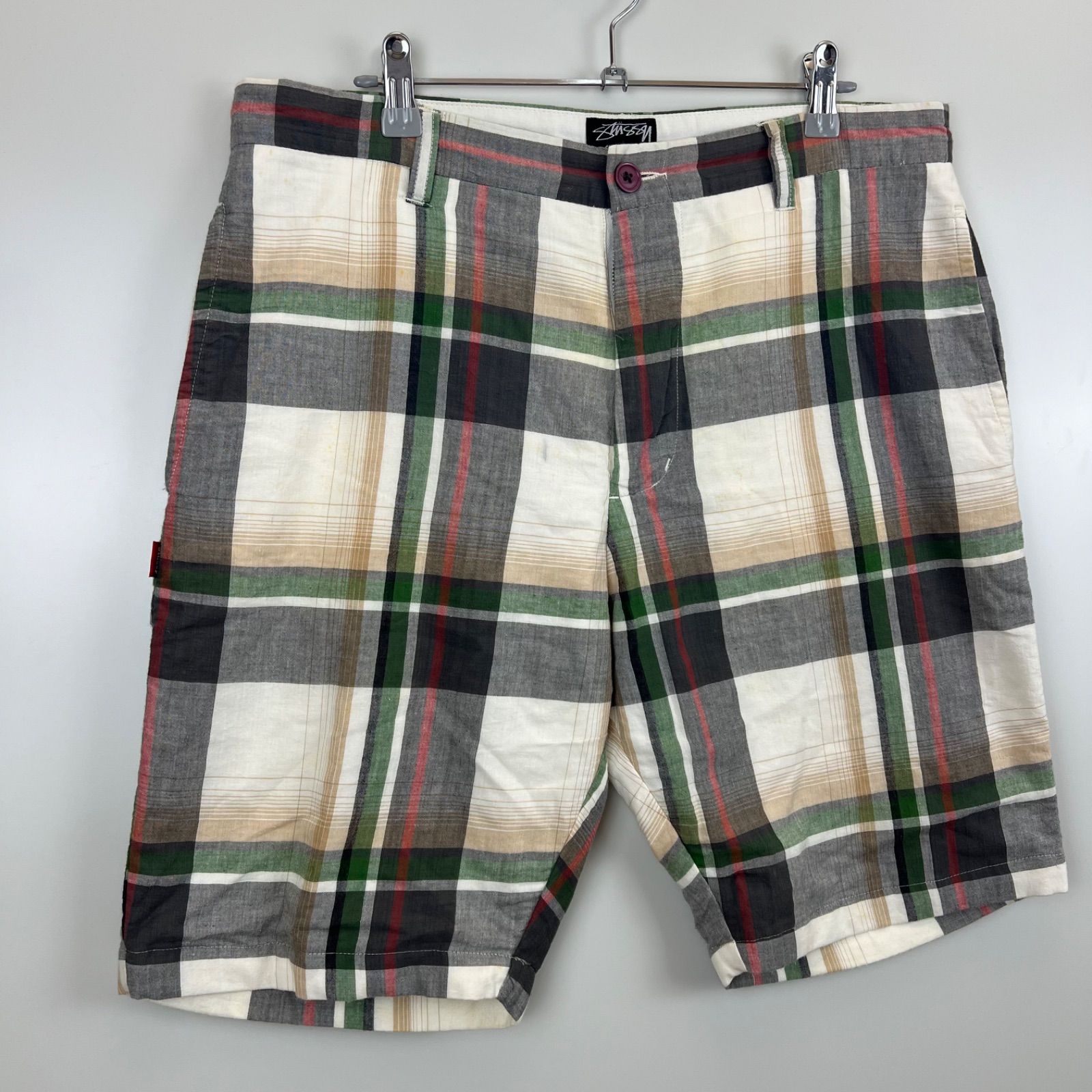 oldstussy チェック柄 oldstussy チェック柄 コットンショートパンツ M