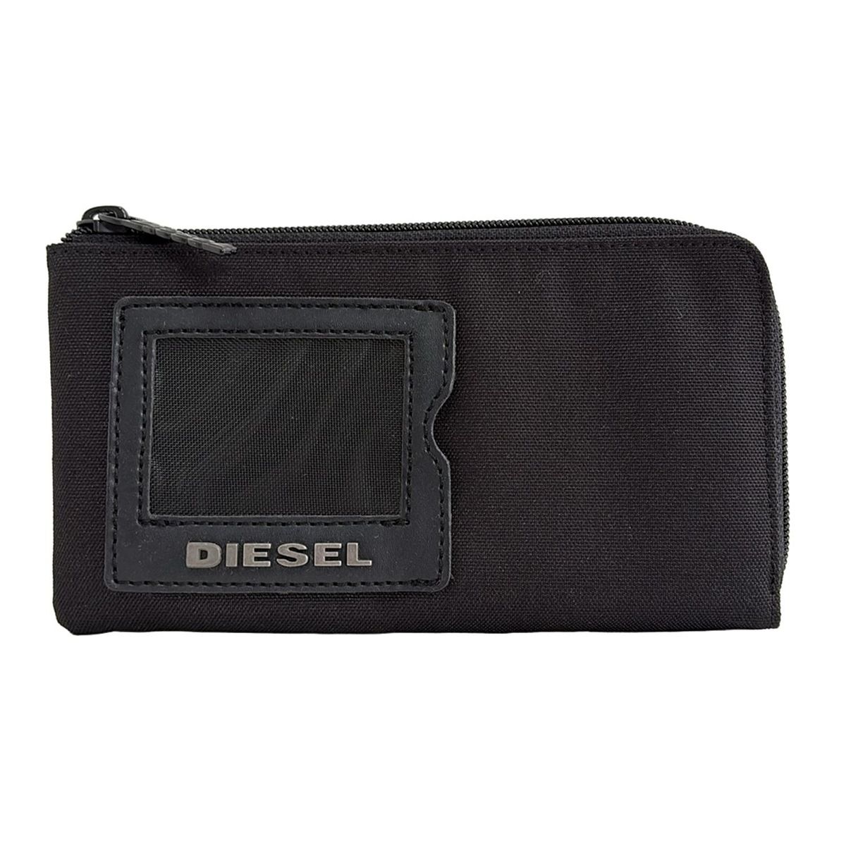 DIESEL ブラックレザー 名刺入れ DIESEL ディーゼル カードケース HISSU EVO CARD HOLDER L