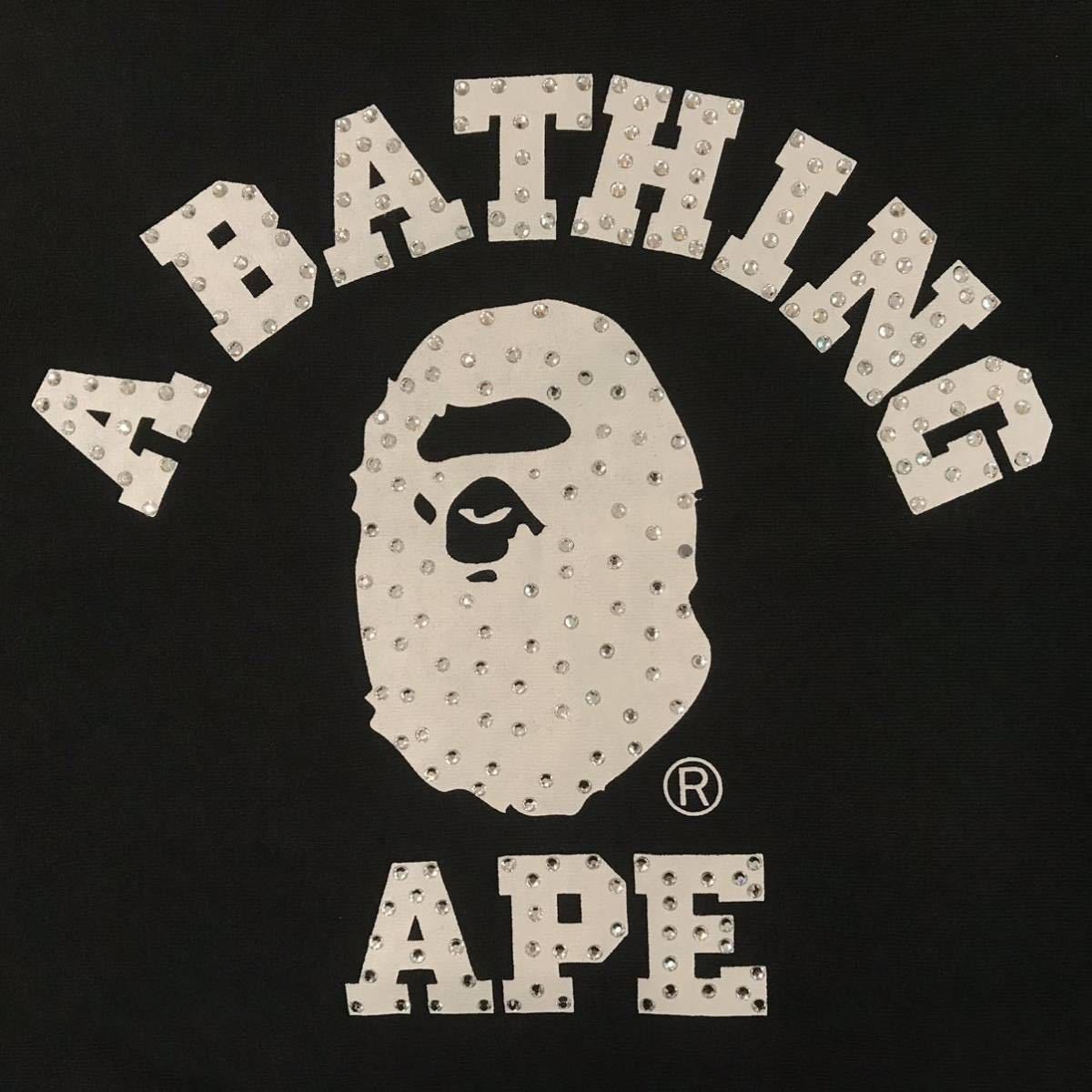 本物 スワロフスキー カレッジロゴ スウェット BAPE ape ベイプ エイプ