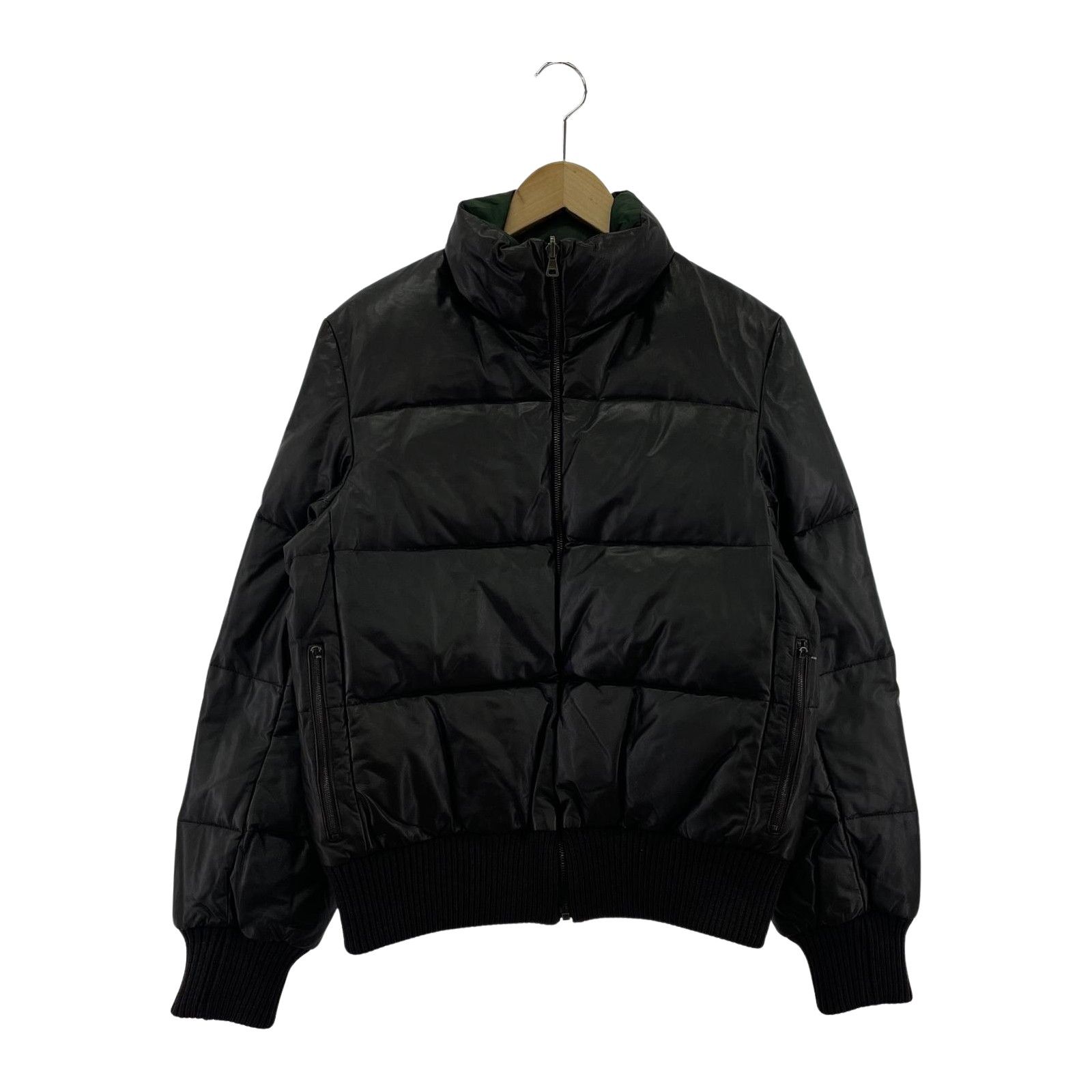 JIL SANDER カーフレザーリバーシブルダウンジャケット 44 ブラウン 