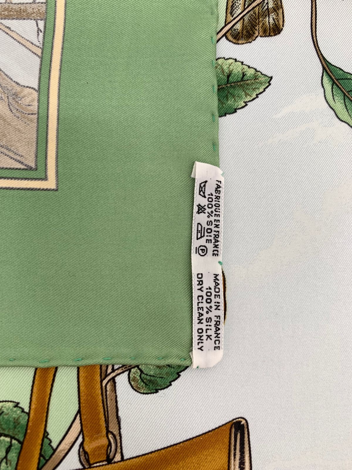 未使用級 HERMES エルメス カレ90 CHASSE au BOIS 森の狩猟 グリーン 