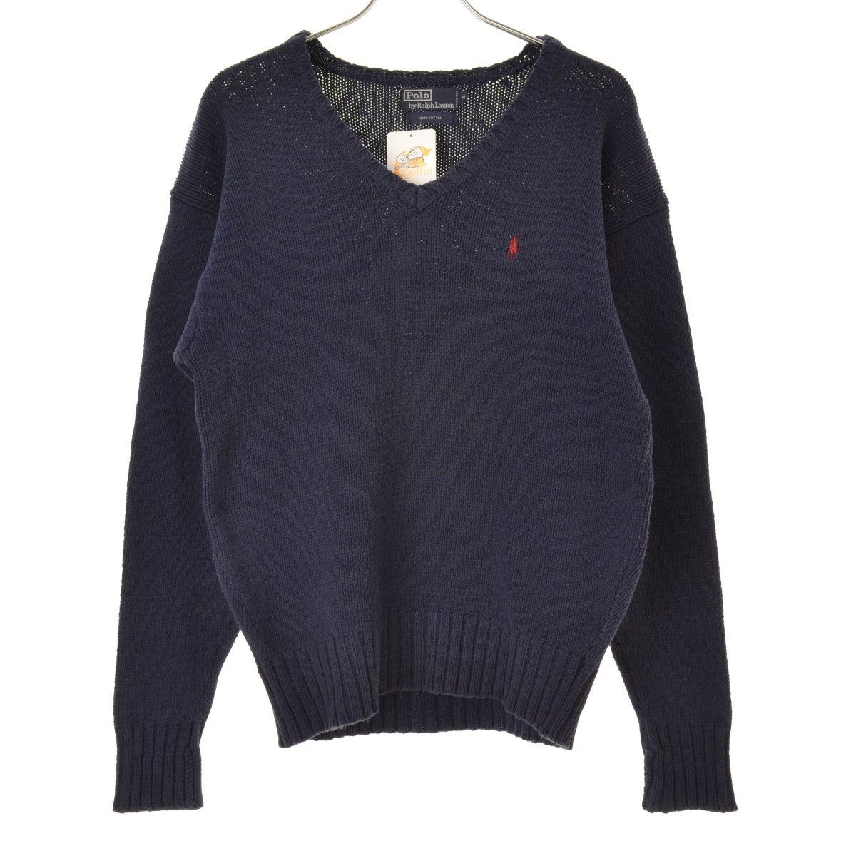 M【POLORALPHLAUREN】ワンポイントコットンVネック長袖ニットセーター