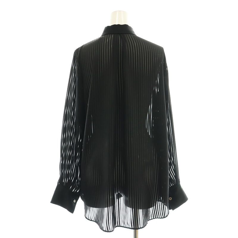 コルピエロ Col Pierrot 23AW Col Pierrot Stripe Sheer シャツ ストライプ 長袖 ブラック /HK ■OS レディース コルピエロ Col Pierrot 23AW Col Pierrot Stripe Sheer シャツ