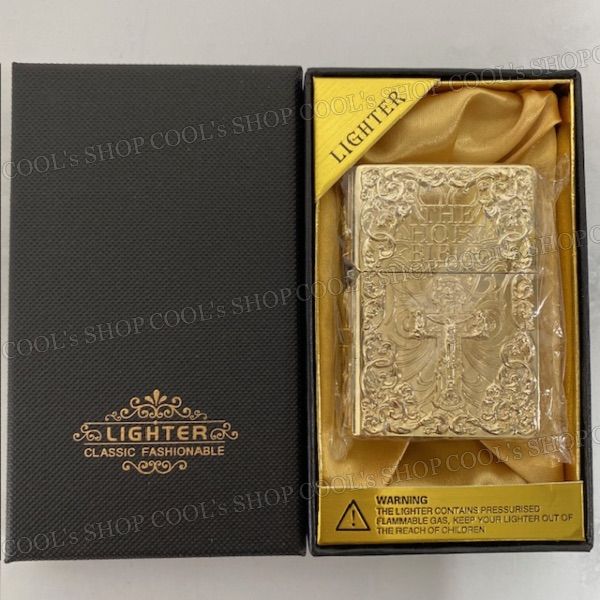 聖書 デザイン フルメタルジャケット オイルライター ZORRO 金 zippo 