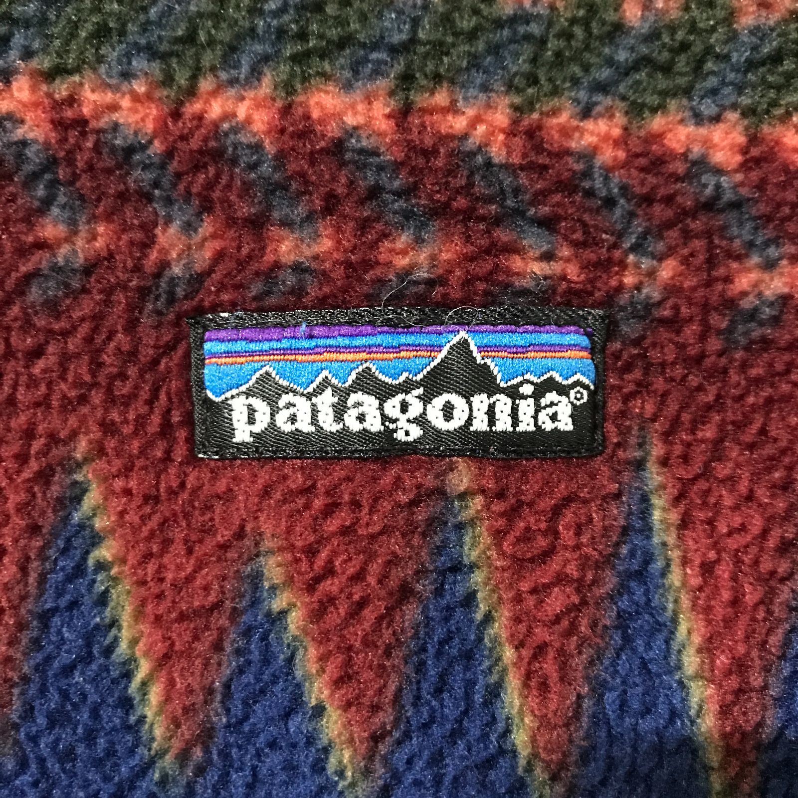 90s ヴィンテージ USA製 パタゴニア patagonia 97年製 ミネハハ 総柄 SYNCHILLA シンチラ フリース スナップ T S  マルチカラー ビンテージ オールド ジャケット リーフ柄 ブルズアイ ネイティブ柄