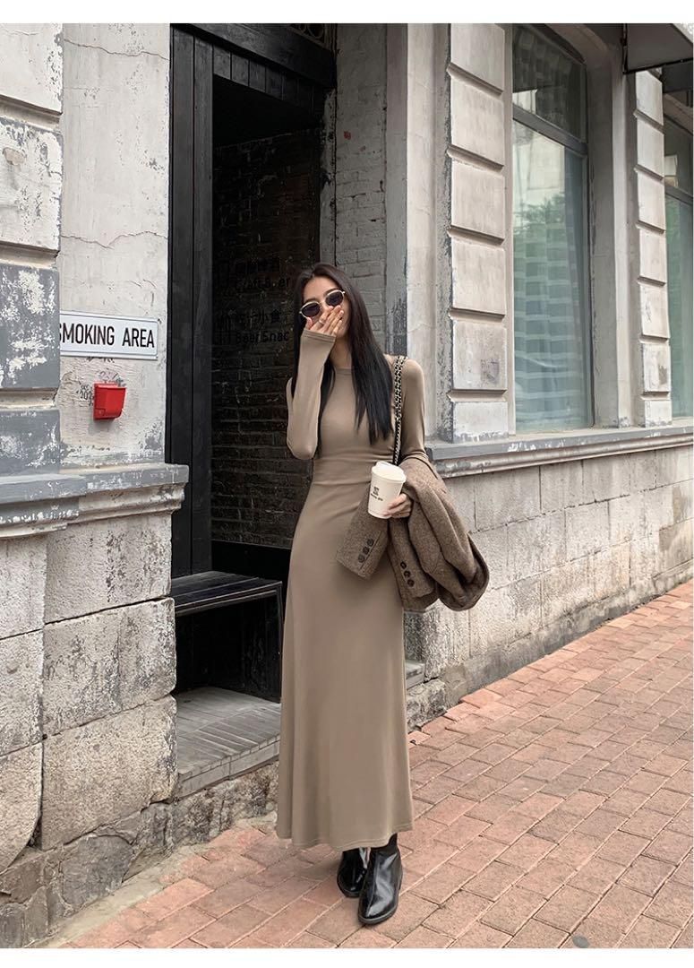 上品 春の高見えニットロングワンピース NEXPOTALLINN_EU