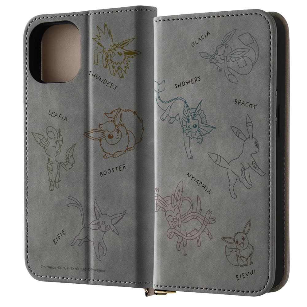 【在庫処分】15 ケース/ポケットモンスター/手帳型レザーケース Raffine iPhone / イングレム イーブイ_ブイズ