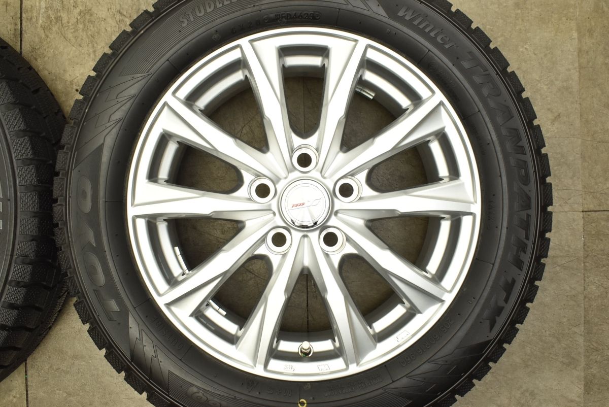 プリウスα、ノアで使用、pcd114.3，ハブ60mm，205，60，r16インチスタッドレスタイヤ バリ溝 美品ジョーカー 16in 6.5J +39 PCD114.3 トーヨー ウィンター