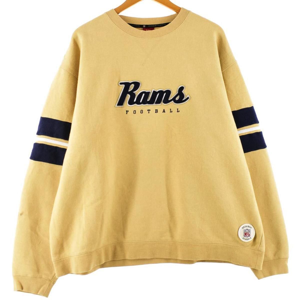 古着 リーボック Reebok NFL ST. LOUIS RAMS セントルイスラムズ バック刺繍 スウェットシャツ トレーナー  メンズXL/eaa289976