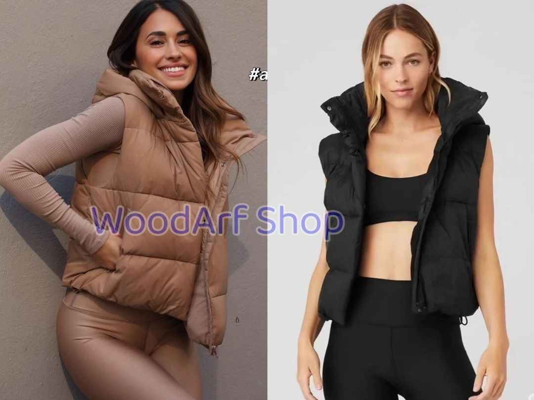 2025新型Aloレディースカジュアル柔らかベスト保温ノースリーブフードダウンベスト