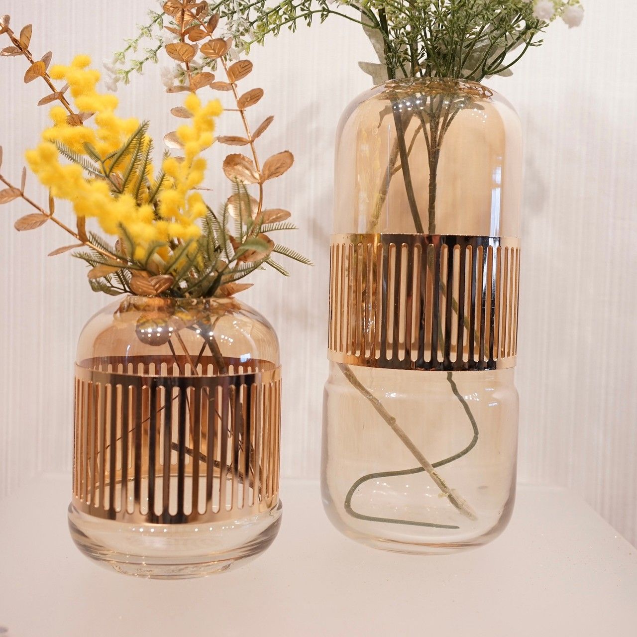 輸入品 花瓶 フラワーベース 2個セット 造花付き モダン 北欧 輸入品 花瓶 フラワーベース 2個セット 造花付き モダン 北欧