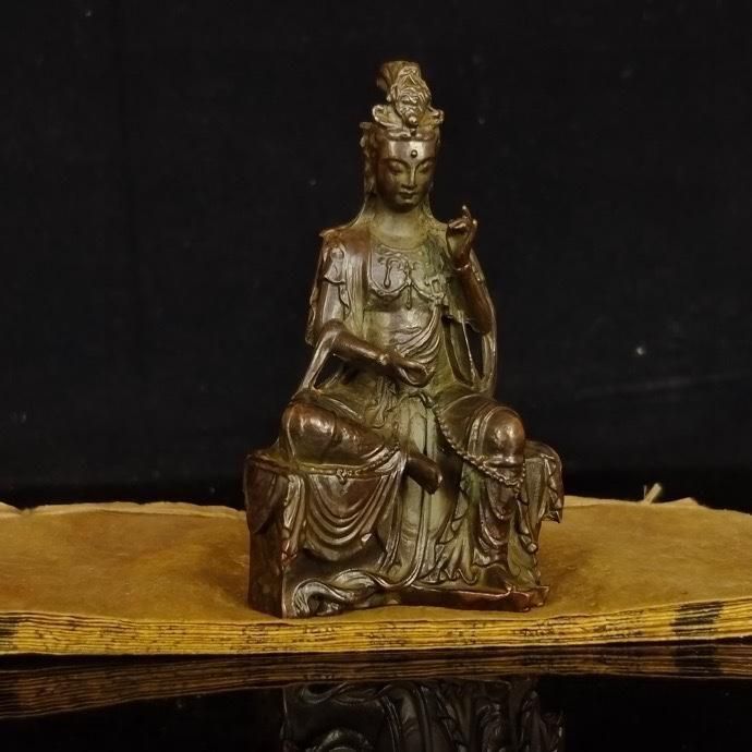 仏教美術 仏像 自在観音 小仏像 銅製 銅器 仏教美術 仏像 自在観音 小仏像 銅製 銅器 - メルカリ